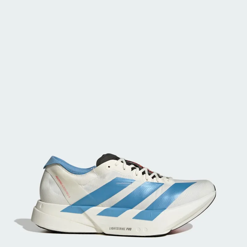 Adidas ADIZERO ADIOS PRO 4 HARDLOOPSCHOENEN Off White / Light Blue / Bright Red | KH7343