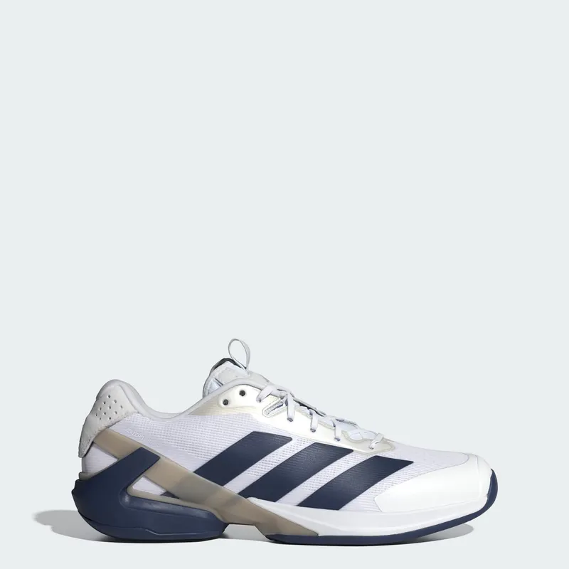 Adidas Adizero Ubersonic 5 Tennisschoenen Cloud White / Dark Blue / Silver Metallic | JR1736