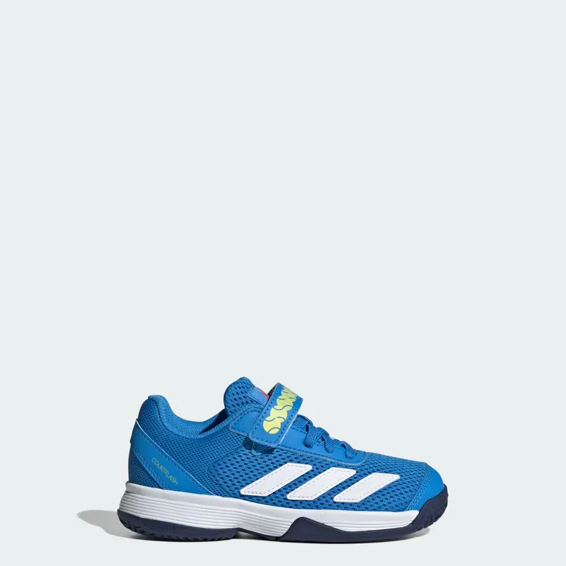 Adidas Courtflash Tennisschoenen met Klittenband Kids Lucid Ray Blue / Cloud White / Dark Blue | KK3864