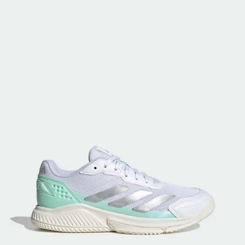 Adidas Courtquick Padelschoenen Cloud White / Silver Metallic / Clear Mint | KI3592