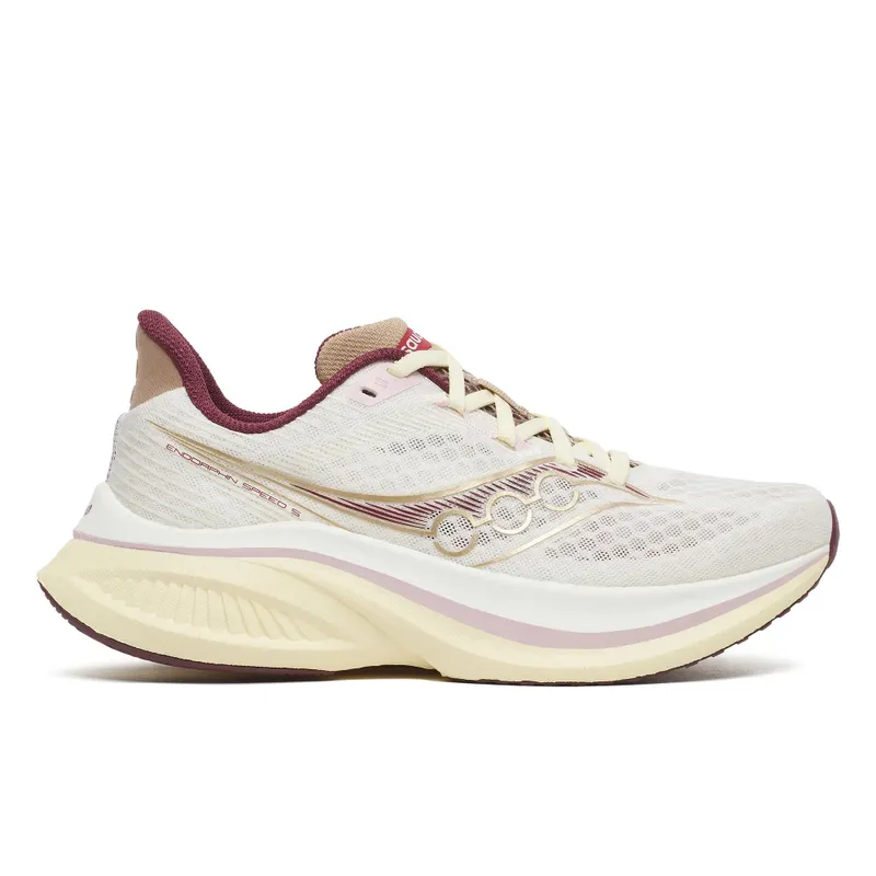 SAUCONY Endorphin Speed 5 “Ivory / Maroon” | S101391-1006