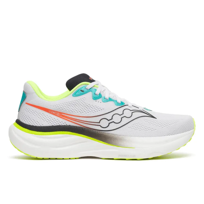 SAUCONY Ride 19 “White / Citron” | S101566-1036