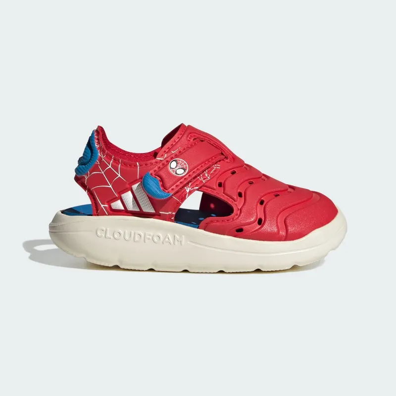 adidas Water Sandals Marvel Spider-Man Pure Ruby “Pure Ruby / Cloud White / Bright Blue” | JQ4402