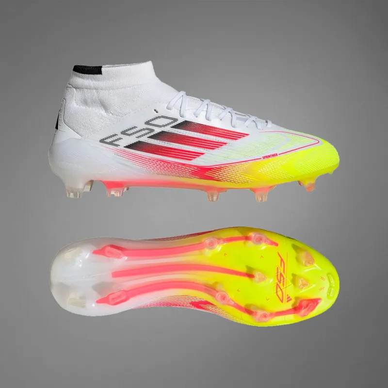 adidas F50 Elite Mid-Cut FG Solar Pack “Cloud White / Lucid Red / Solar Yellow” | IE1457