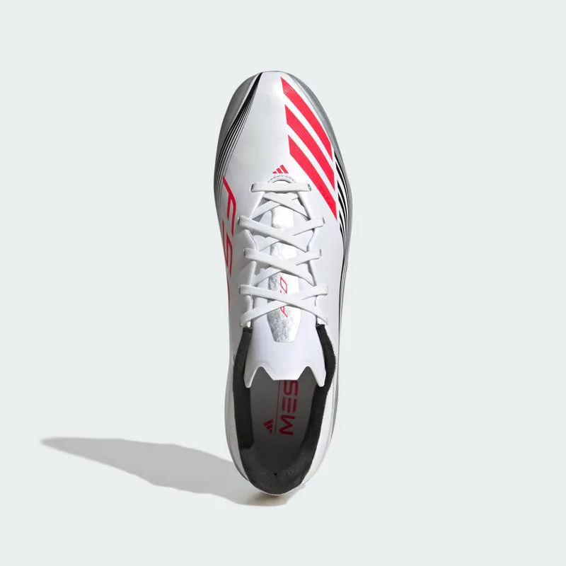 adidas F50 League FG/MG Messi Prestig10 Pack “Cloud White / Lucid Red / Silver Metallic” | JP7446