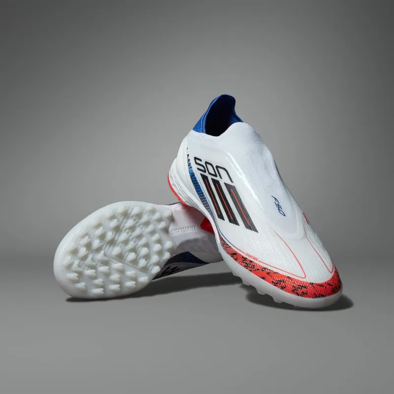 adidas F50 Pro Son Laceless Turf Cloud White Bright Red Blue “Cloud White / Core Black / Bright Red” | JR5892