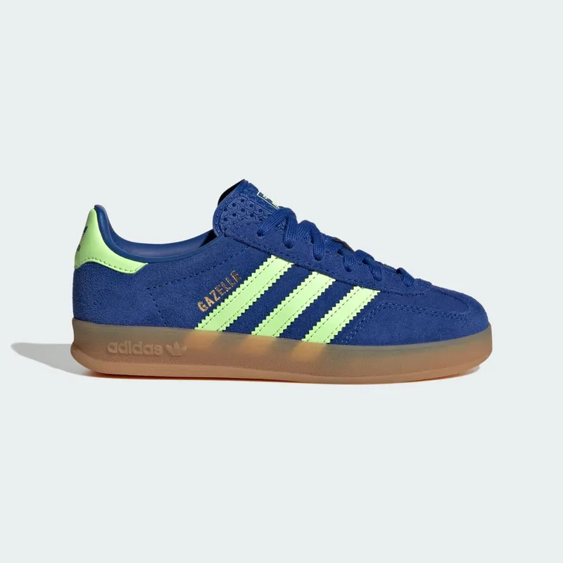Adidas GAZELLE INDOOR SCHOENEN Royal Blue / Green Spark / Gold Metallic | KJ2302