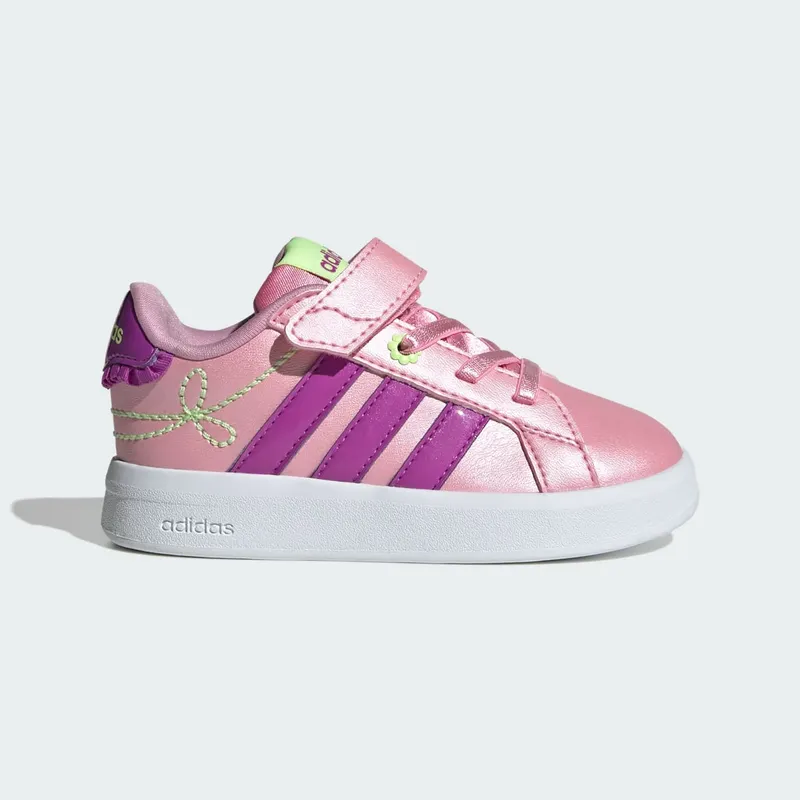 Adidas GRAND COURT 3.0 SCHOENEN PEUTERS MEISJES St Tropic Bloom / Purple Burst / Hi-Res Yellow “Purple Burst/Yellow” | KI1757