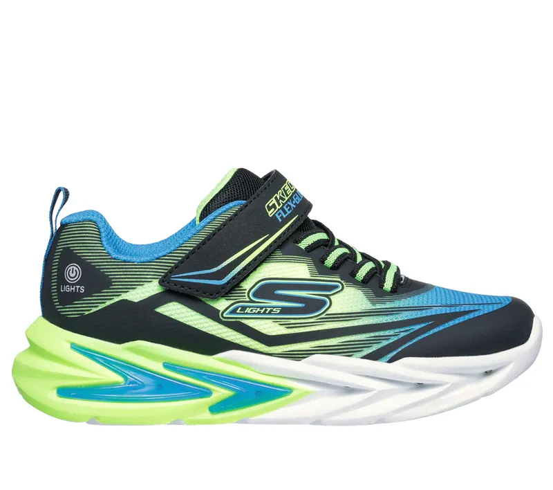 Skechers S-Lights: Flex-Glow Ultra Sneaker Zwart/Blauw/Limoen | 400139L_BBLM