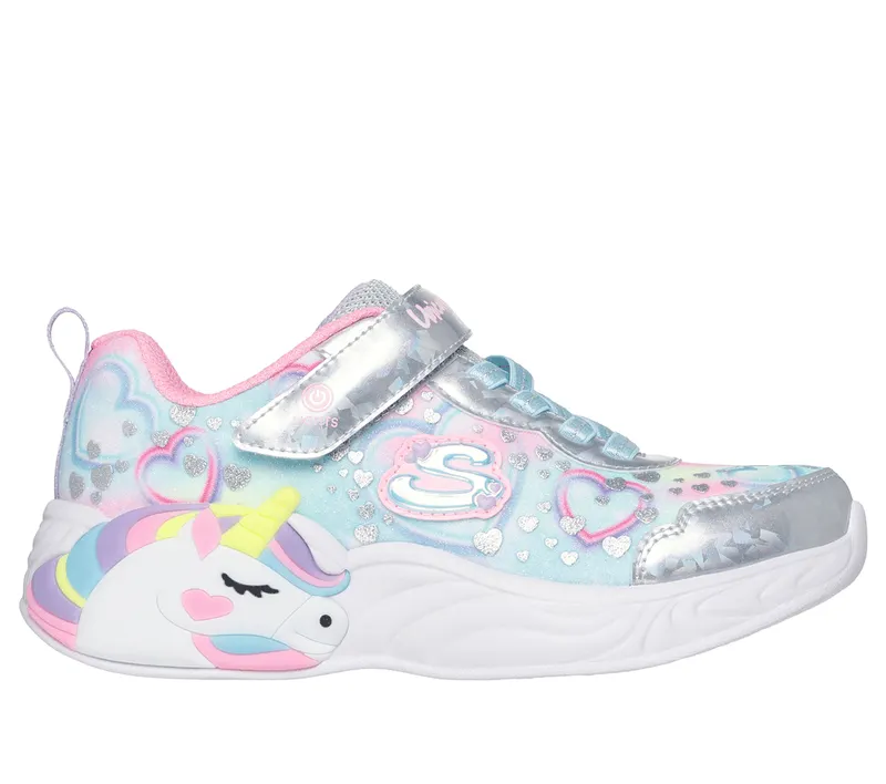 Skechers S-Lights: Unicorn Dreams – Heart Sparkles Sneaker Zilver | 303063C_SMLT