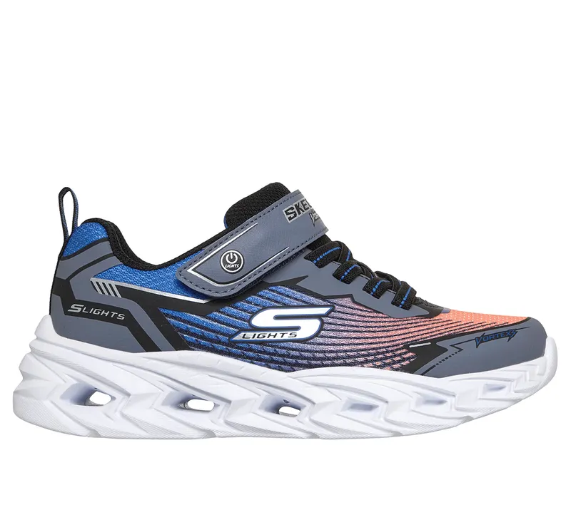 Skechers S-Lights: Vortex 3.0 Sneaker Zwart/Blauw/Oranje | 400590C_BBOR