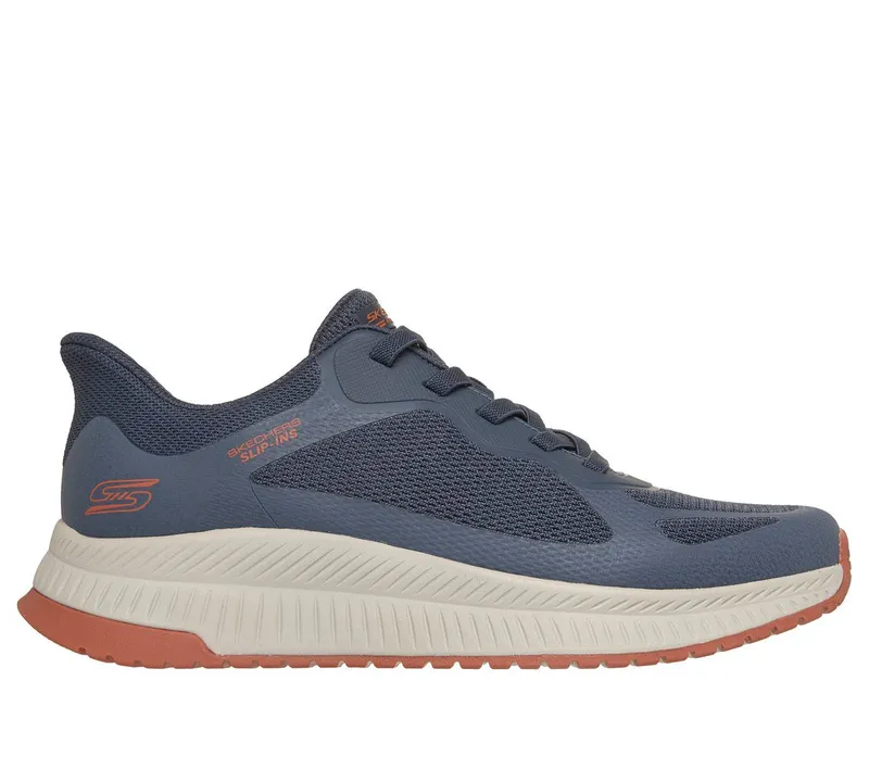 Skechers Slip-ins: BOBS Sport Squad Chaos 4 Sneaker Marine/Oranje | 118423_NVOR