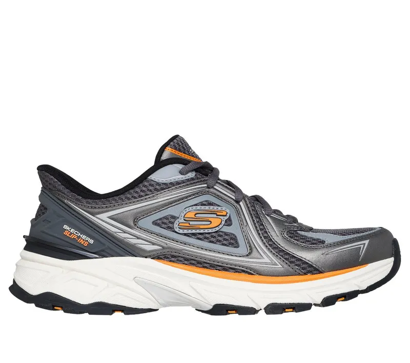 Skechers Slip-ins: Stamina Sport – Kordae Slip-On Sneaker Houtskool/Oranje | 233156_CCOR