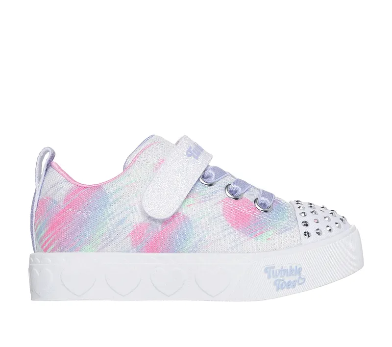 Skechers Twinkle Toes: Heart Steps – Heart Sketch Sneaker Wit | 314621N_WMLT