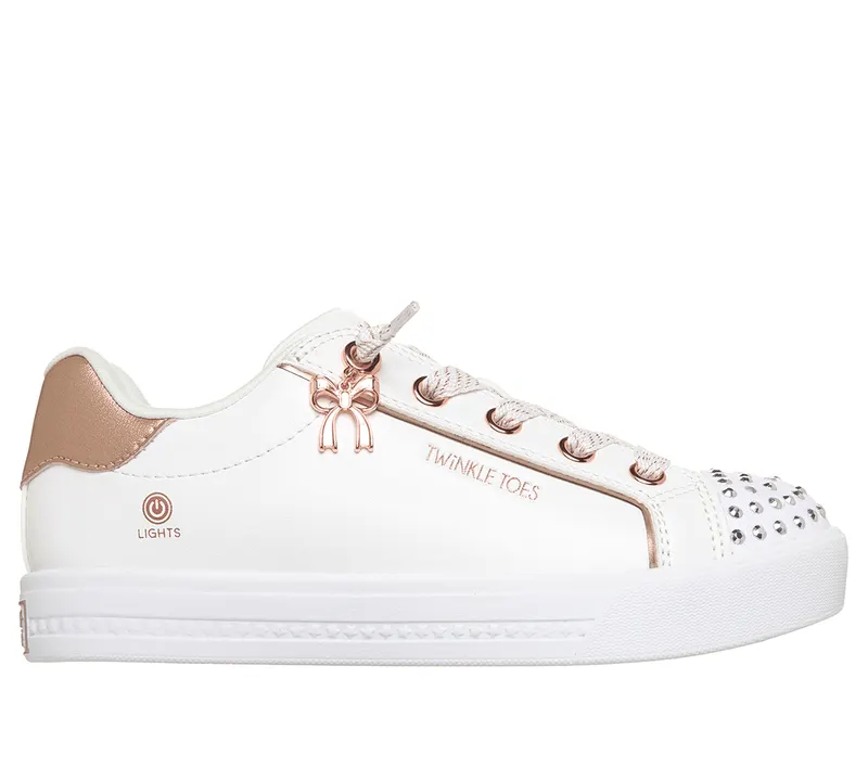 Skechers Twinkle Toes: Twinkle Star Sneaker Wit/Roos Goud | 314599C_WTRG