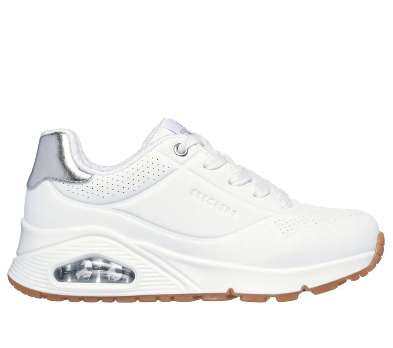 Skechers UNO Gen1 – Shimmer Away Sneaker Wit/Zilver | 310545L_WSL