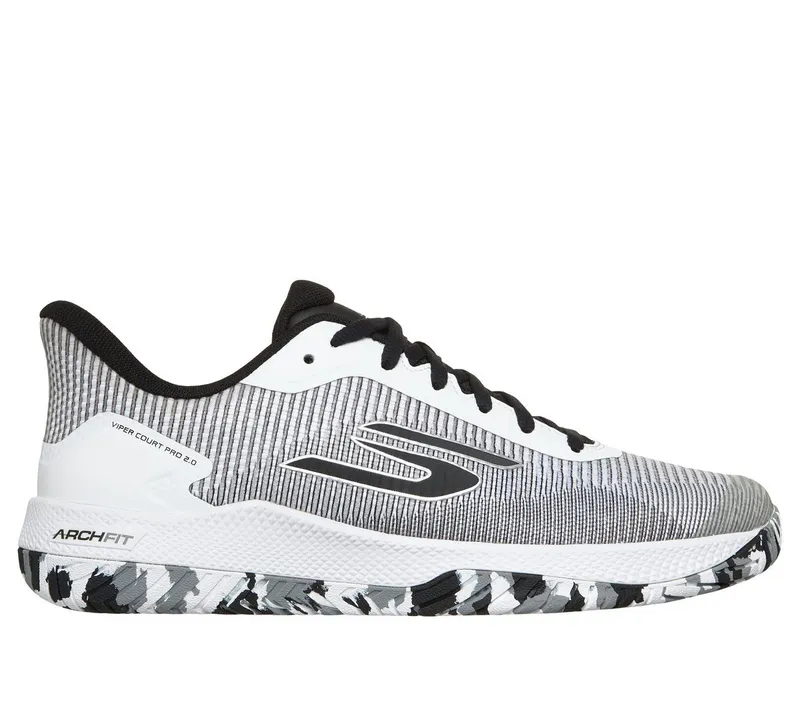 Skechers Viper Court Pro 2.0 Sneaker Wit/Zwart | 246109C_WBK