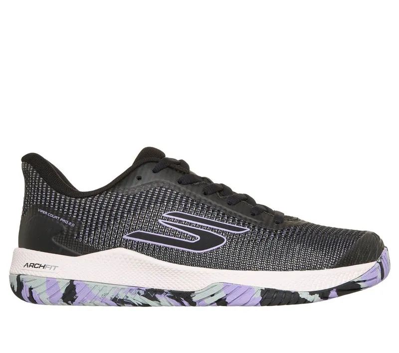 Skechers Viper Court Pro 2.0 Sneaker Zwart/Lavendel | 172109C_BKLV