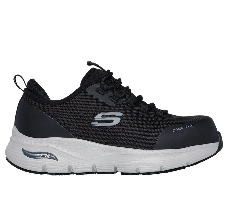 Skechers Work Slip-Resistant: Arch Fit – Ebinal Sneaker Zwart/Grijs | 108075EC_BKGY