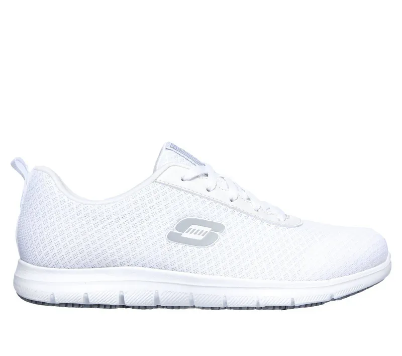 Skechers Work Slip-Resistant Relaxed Fit: Ghenter – Bronaugh Sneaker Wit | 77210EC_WHT