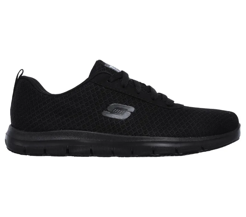Skechers Work Slip-Resistant Relaxed Fit: Ghenter – Bronaugh Sneaker Zwart | 77210EC_BLK