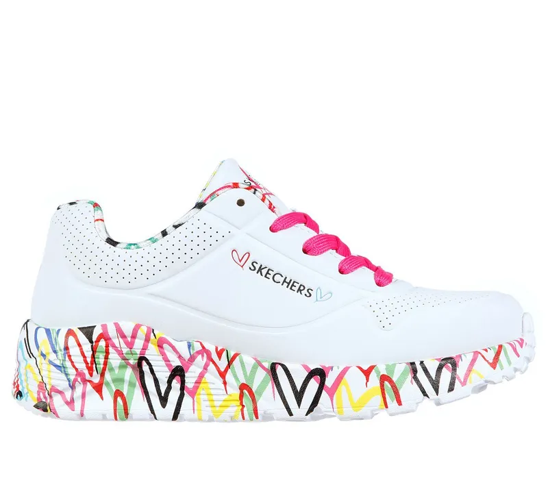 Skechers x JGoldcrown: UNO Lite – Lovely Luv Sneaker Wit | 314976L_WMLT