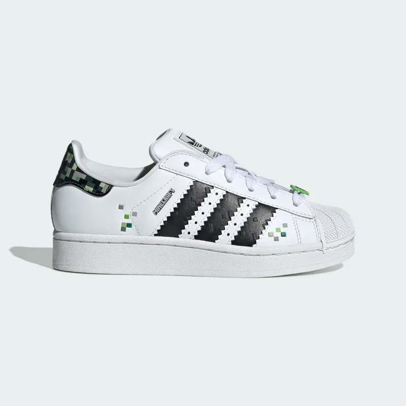 Adidas Superstar GS “Minecraft – Creeper” “Cloud White / Core Black / Supplier Colour” | JQ8749