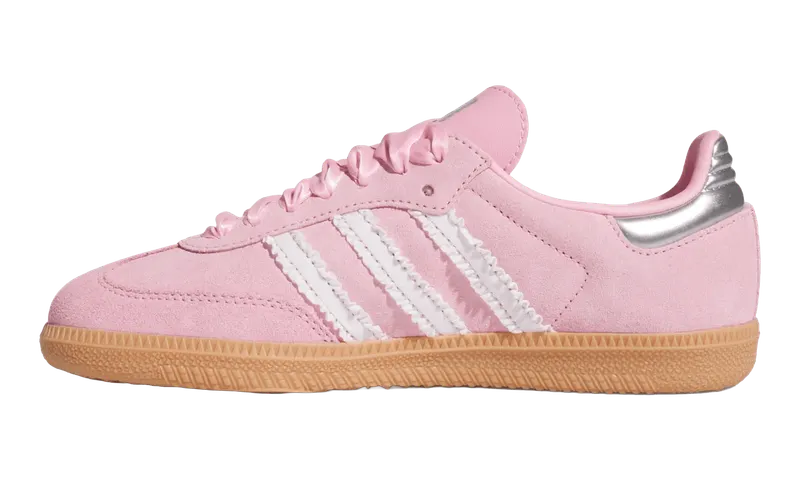 Adidas Samba OG GS “Light Pink White Ribbon Silver Metallic Gum” “Light Pink/White/Silver Metallic/Gum” | KJ2354