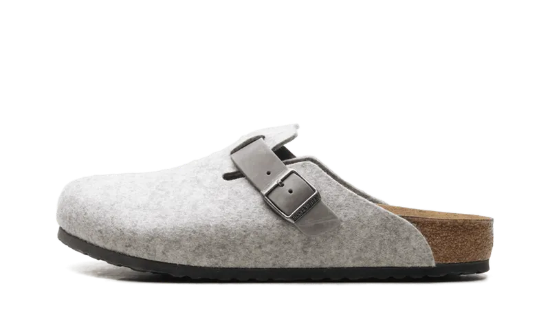 Birkenstock Boston Natural Leather Felt “Light Gray” “Natural/light/Gray” | 1026149