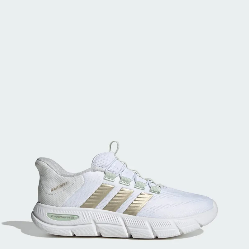Adidas CLOUDFOAM FLEX RAPIDFIT SCHOENEN Cloud White / Cyber Metallic / Linen Green | KJ4708