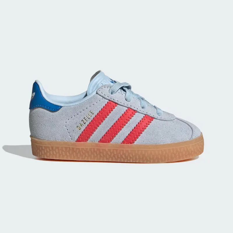 Adidas Gazelle Comfort Closure Elastic Laces Shoes Crystal Sky / Semi Lucid Red / Blue Bird | KI4037