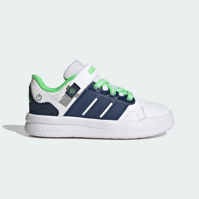 Adidas LIGHTORAMA COURT SCHOENEN KIDS Cloud White / Night Indigo / Screaming Green | KJ6997