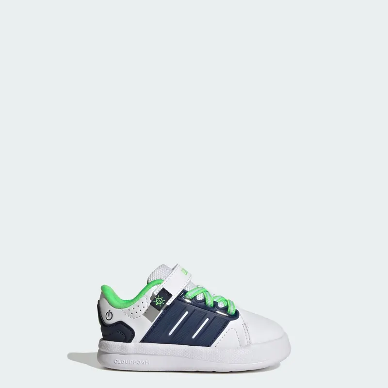 Adidas LIGHTORAMA COURT SCHOENEN PEUTERS Cloud White / Night Indigo / Screaming Green | KJ7001