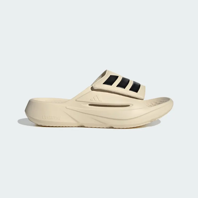adidas Lightblaze Slides Wonder White Core Black “Wonder White / Core Black / Wonder White” | JS3586