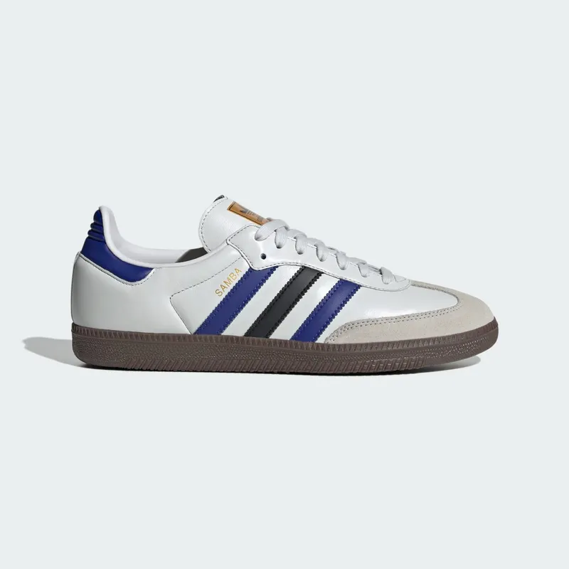 adidas Samba OG Crystal White Active Blue Black “Crystal White / Active Blue / Matte Gold” | ID1381