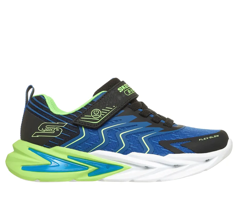Skechers S-Lights: Flex-Glow Ultra – Prism-Pacer Sneaker Zwart/Blauw/Limoen | 400141C_BBLM