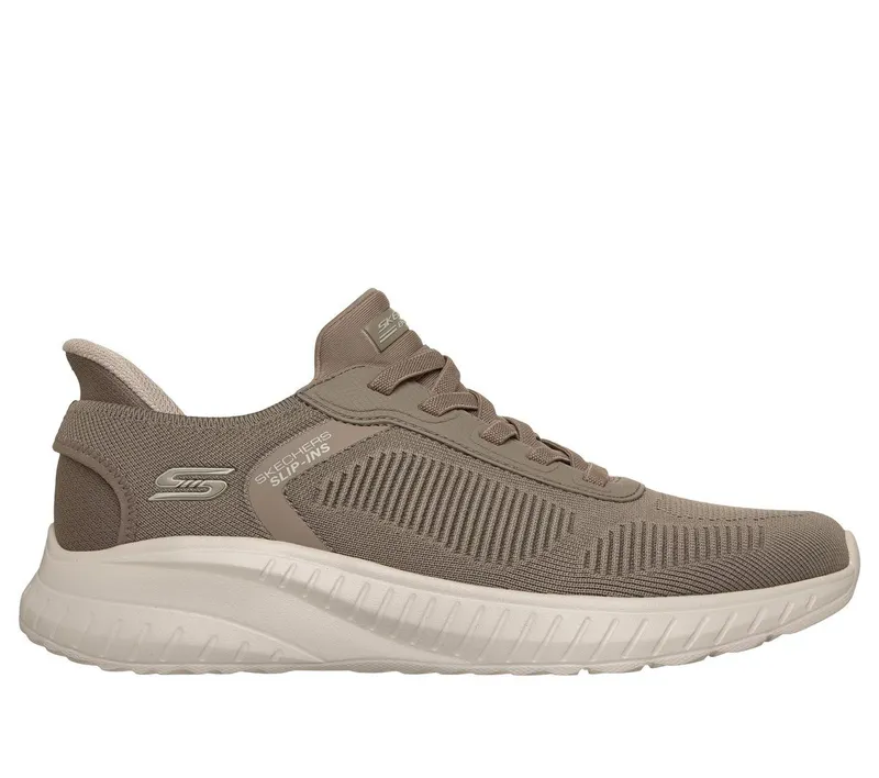 Skechers Slip-ins: BOBS Sport Squad Chaos – Solid Step Sneaker Donker Taupe | 118312_DKTP