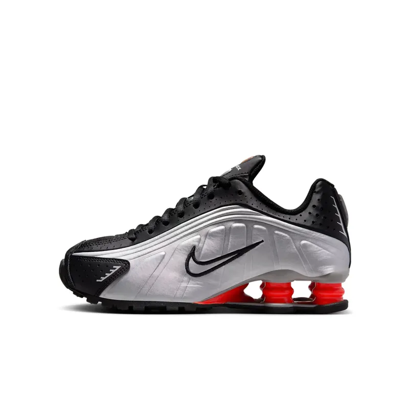 Nike Shox R4 GS “Metallic Silver Black Picante Red” | CW2626-005