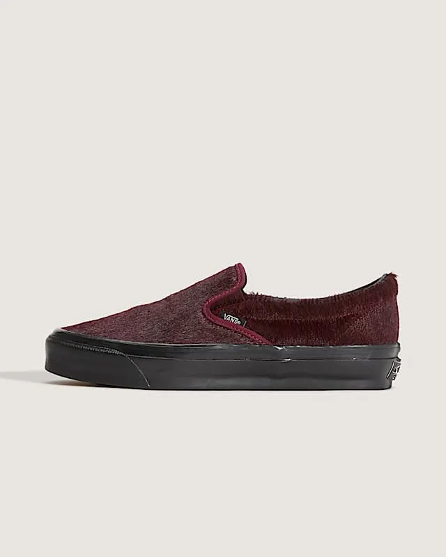 Vans Classic Slip-On 98 LX “Pony Hair Burgundy Black” | VN000EEZBRG
