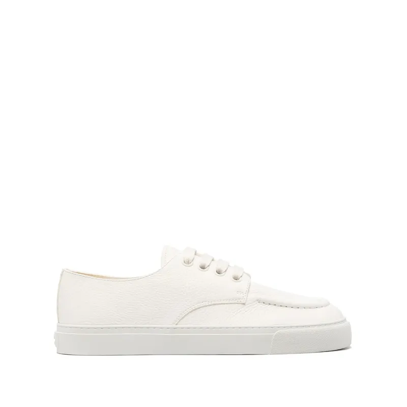 Prada Apron-toe Pebble-grain “White” | 2EE427 F G000 MN0 F0304