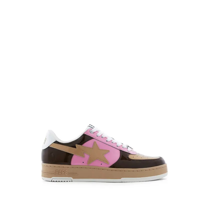 A Bathing Ape Bape Sta Leather “Brown/Pink” | 001FWM301306M BROWN
