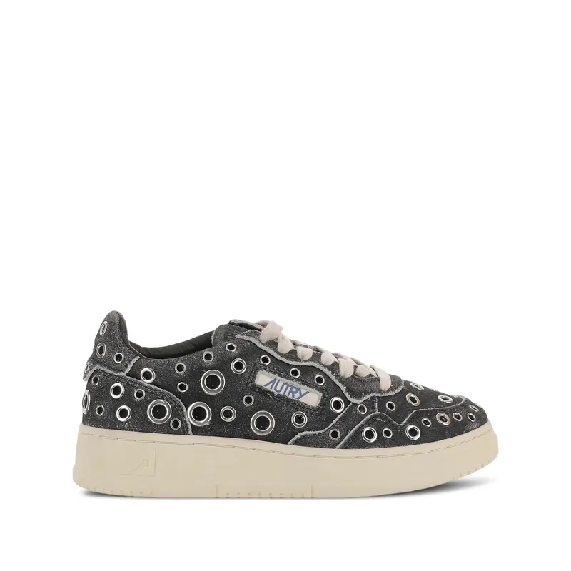 Autry Medalist Low Eyelet-embellished “Black” | AULW TF01