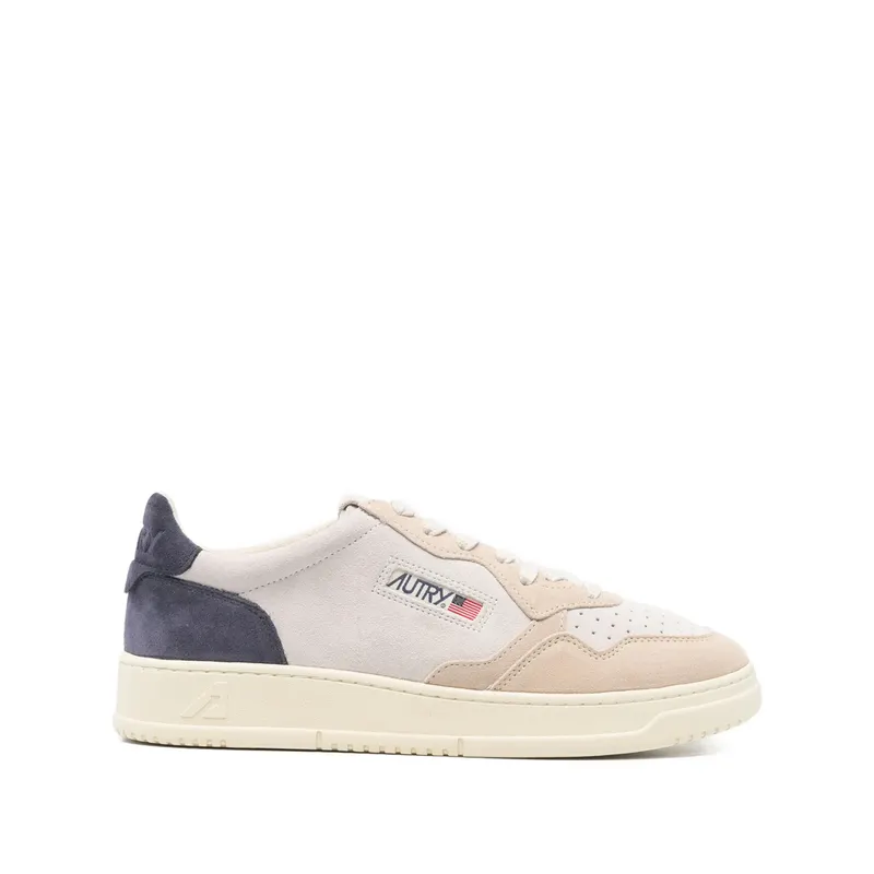 Autry Medalist Panelled Lace-up “Neutrals/Blue” | AULM TS29