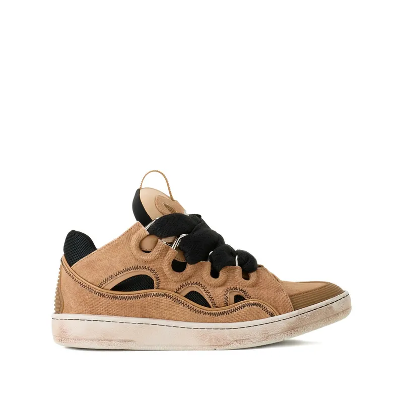 Lanvin Curb Cut-out Lace-up “Neutrals/Black” | FU-SKDK12 CANV-P26 66S3