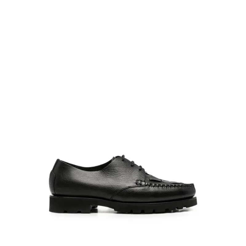 Hereu Woven-panel Lug-sole Derby “Black” | COLSPVTMF26 COLOM SPOR BLACK