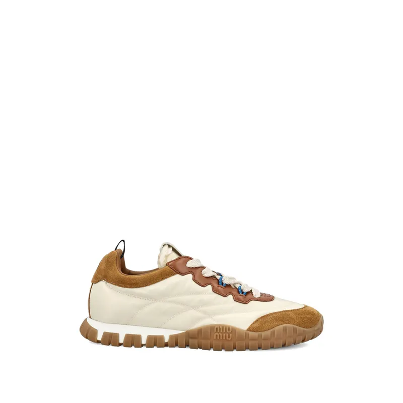 Miu Miu Tyre Panelled “Neutrals/Brown” | 5E417E F 005 LYW F05KS