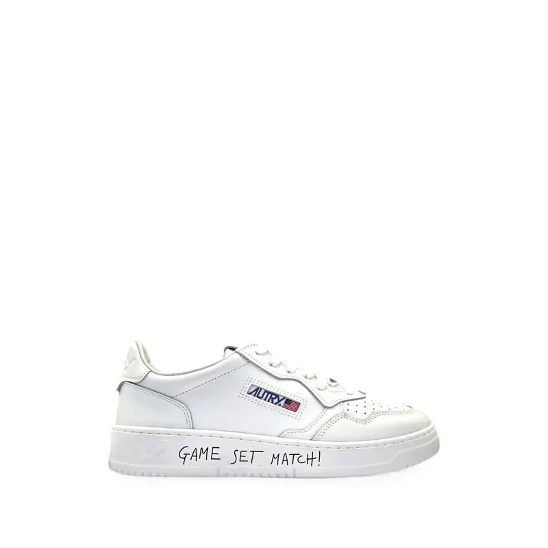 Autry Medalist Slogan-print Leather “White” | AULM ML08