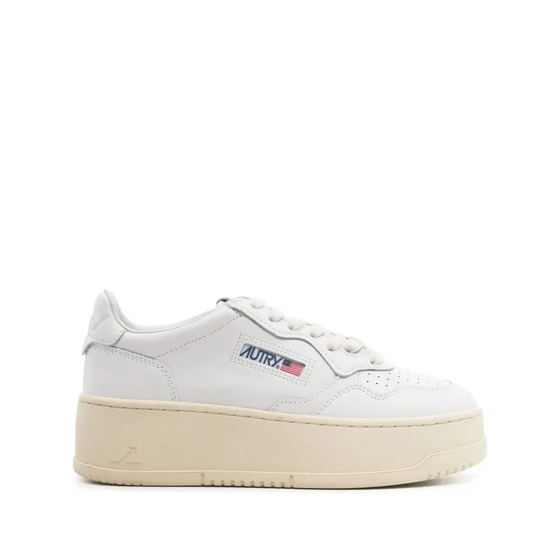 Autry Medalist Platform Leather “White” | PTLW LL15