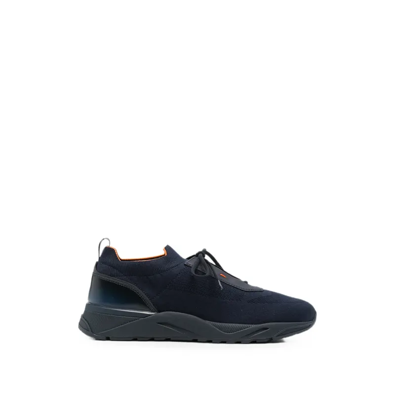 Santoni Flin Knit Leather-trim “Blue” | MBIO21601NOTN HODU61
