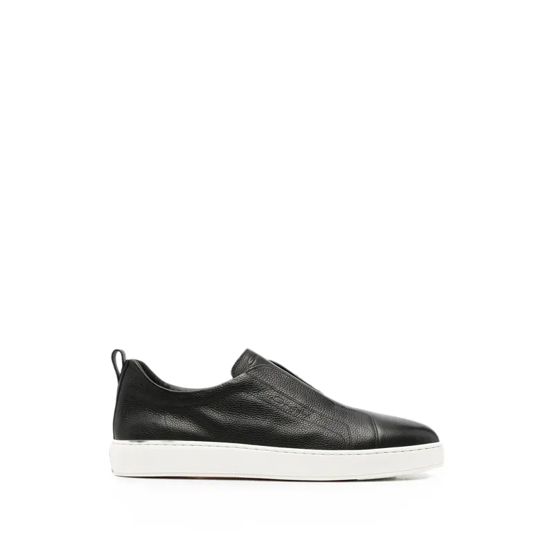 Santoni Victory Slip-on Grained-leather “Black” | MBCD22211BART CKAN01